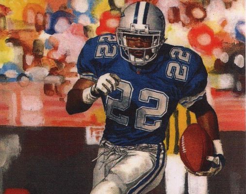 : John Riggins, well know football player. Oil Painting